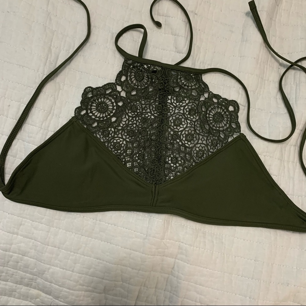 High neck swim top